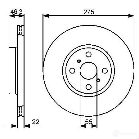 Тормозной диск BOSCH BWAX02 BD12 62 339674 0986479431