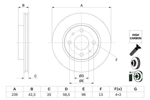 Тормозной диск BOSCH 0 986 479 E34 GUO 7FER 1440044648