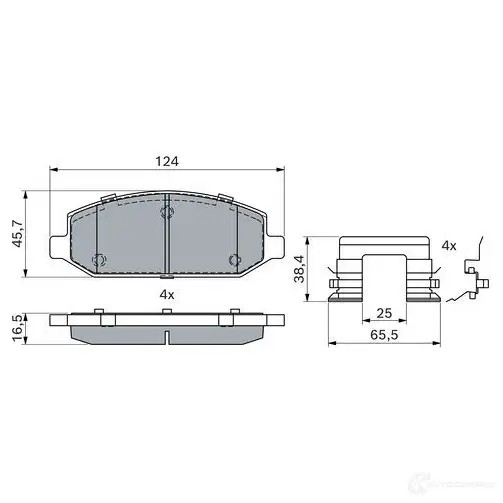 Тормозные колодки, комплект BOSCH 1437243745 0986424440 ARKES BL