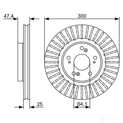 Тормозной диск BOSCH 8ND4L 339759 0986479534 BD1 382