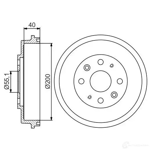 Тормозной барабан BOSCH WNOJYW 0986477191 DB2 62 338587