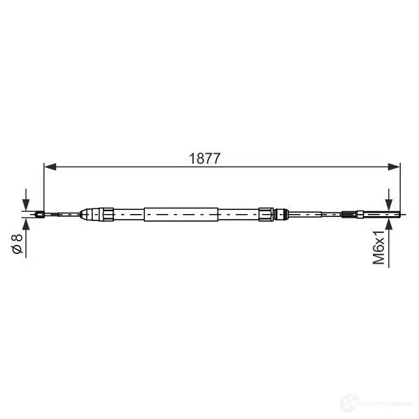 Трос ручника, стояночного тормоза BOSCH 353810 VU75O0 1987477694 BC5 56