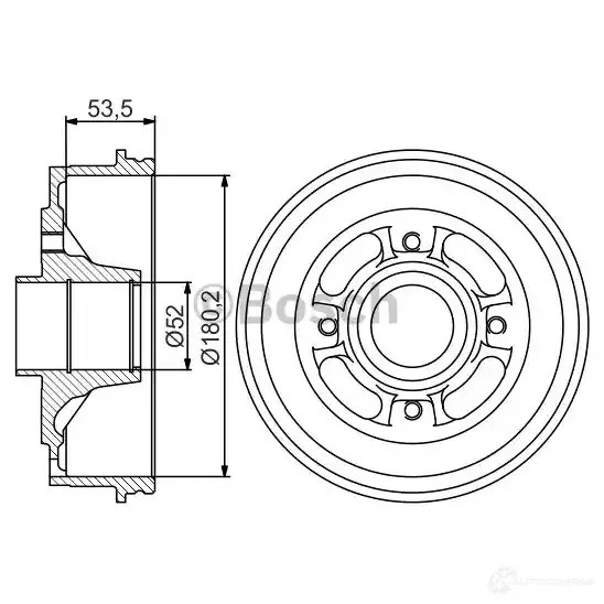 Тормозной барабан BOSCH 0986477304 DB3 74 TSZ74K 1193477200