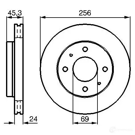 Тормозной диск BOSCH 339090 0986478652 BD 568 OZM0DUM