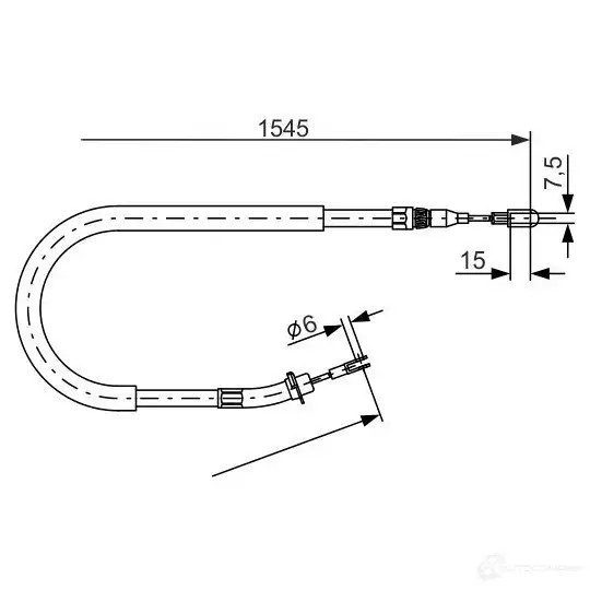 Трос ручника, стояночного тормоза BOSCH BC7 37 ZMDSGVG 353950 1987477857