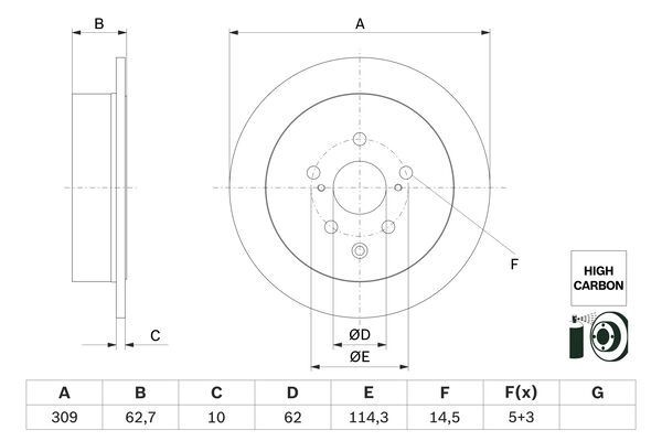 Тормозной диск BOSCH 1440044672 0 986 479 G61 IX MDTJ