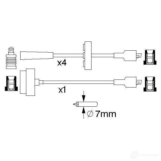 Высоковольтные провода зажигания, комплект BOSCH 7U5KG B 077 0986357077 335757