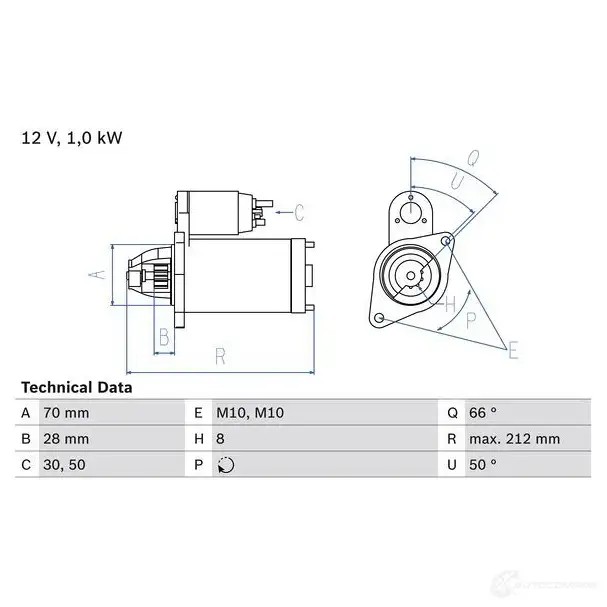 Стартер BOSCH 331727 0986023230 8H3G3H5 23 23