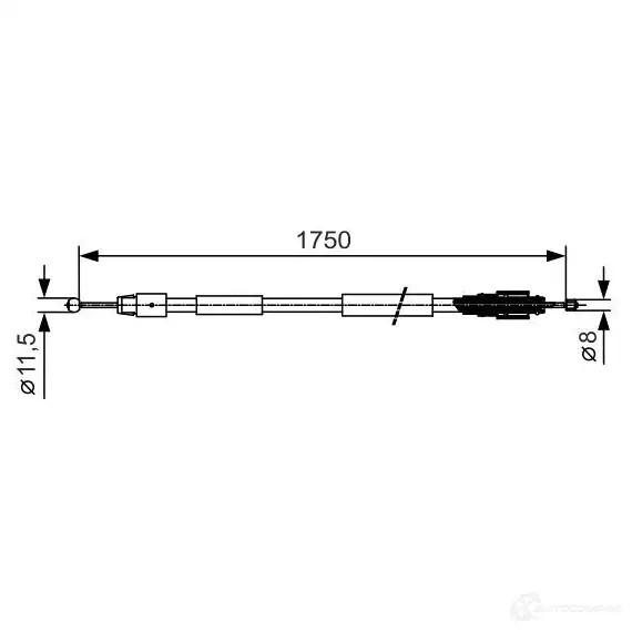Трос ручника, стояночного тормоза BOSCH TDLW8MO 1987482018 355088 BC91 2