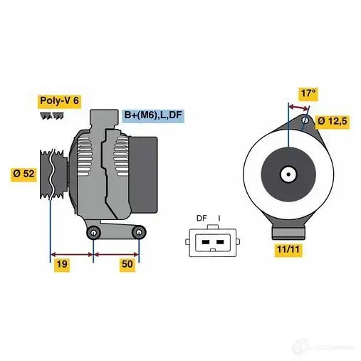 Генератор BOSCH 80 23 966GB 333258 0986080230