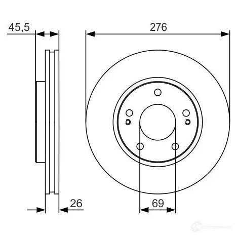 Тормозной диск BOSCH 340406 BD1896 0986479s00 E1 90R-02C0349/1003