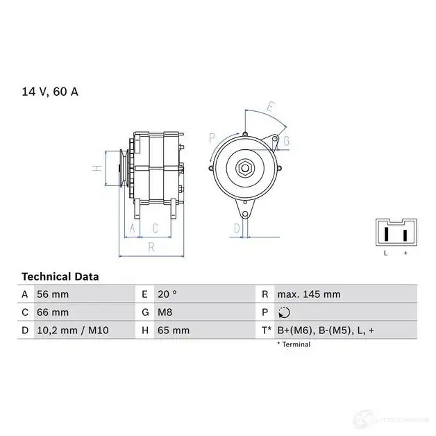 Генератор BOSCH 3 732 0986037321 332334 XUF4GV6