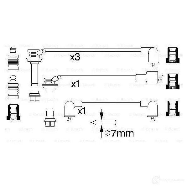 Высоковольтные провода зажигания, комплект BOSCH 0986356946 B 946 335702 T2WIO