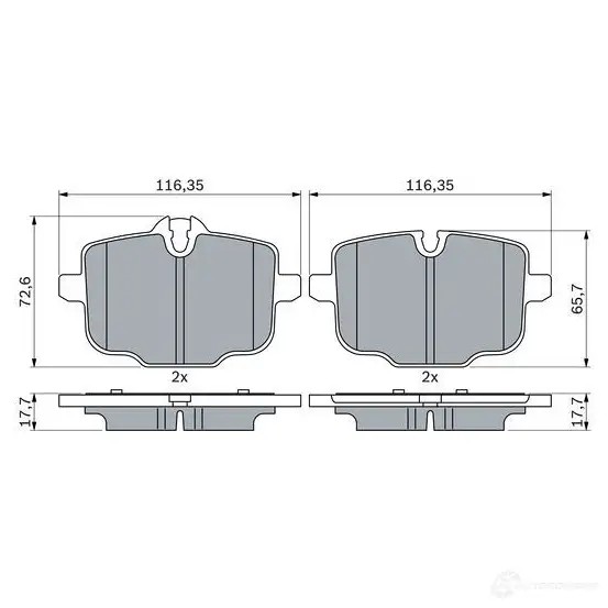Тормозные колодки, комплект BOSCH AQ YO27 1437314116 0986424922