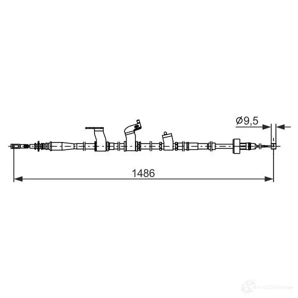 Трос ручника, стояночного тормоза BOSCH 1437241237 P VS0MN 1987482846