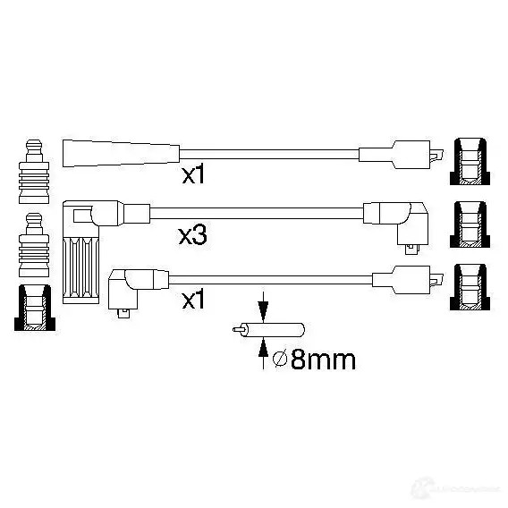 Высоковольтные провода зажигания, комплект BOSCH B 737 H33DHE 0986356737 335530
