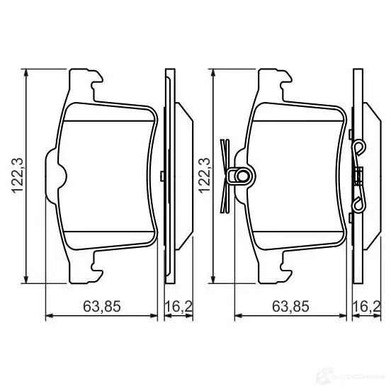 Тормозные колодки, комплект BOSCH 342447 0986494480 25114 BP1401