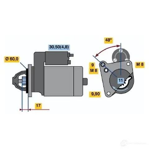 Стартер BOSCH 5997912 98FXQI 0001138003 S74-L 12V (R)