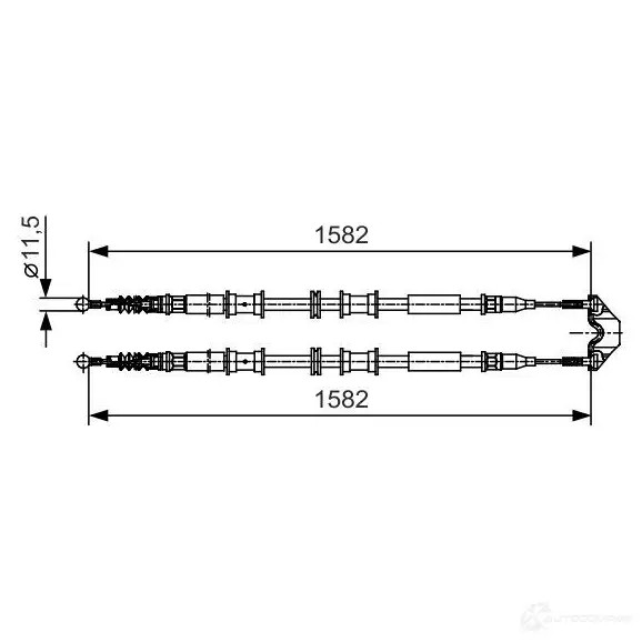 Трос ручника, стояночного тормоза BOSCH 1987482138 U45Y0 355208 BC 1032