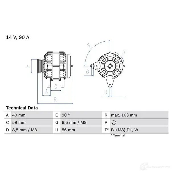 Генератор BOSCH RXFT33 0986040940 332593 4 094
