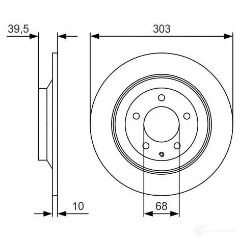 Тормозной диск BOSCH 340643 0986479v04 E1 90 R - 02C0100/0496 BD2402