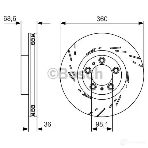 Тормозной диск BOSCH B D2443 0986479d22 340297 FQCLJY