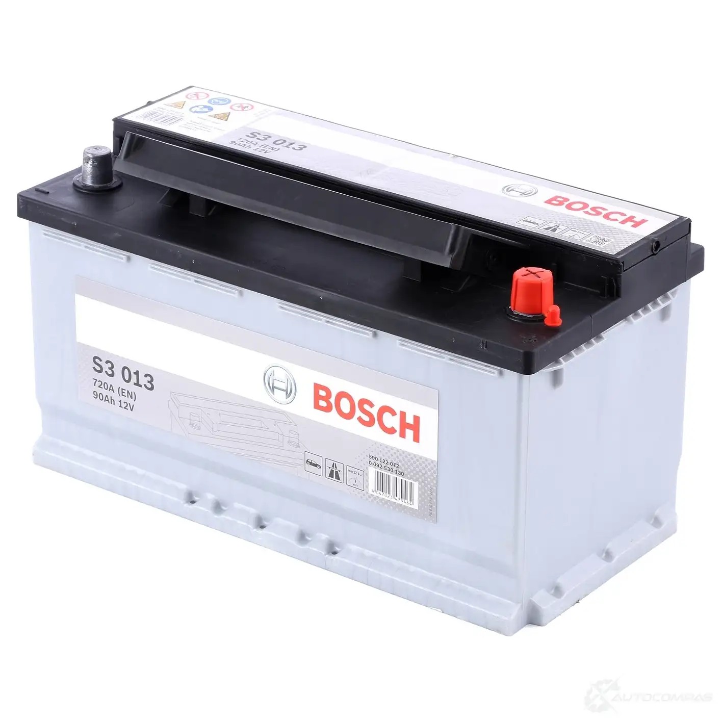 Аккумулятор 90 ач обратная 720 а 12 в Кальциевый [CA/CA] silver 353x175x190 BOSCH 304083 590 122 072 12V 90Ah 720A 0092S30130