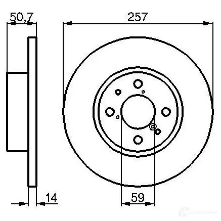 Тормозной диск BOSCH BD44 1 338985 0986478517 I38OC