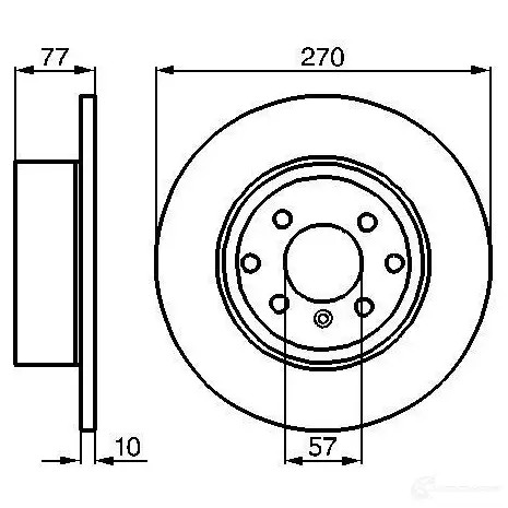 Тормозной диск BOSCH E1 90 R -02C0372/0133 338976 0986478504 BD430