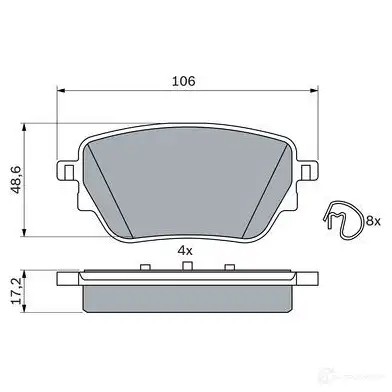 Тормозные колодки, комплект BOSCH 1437314196 0986424889 XHR 9A26