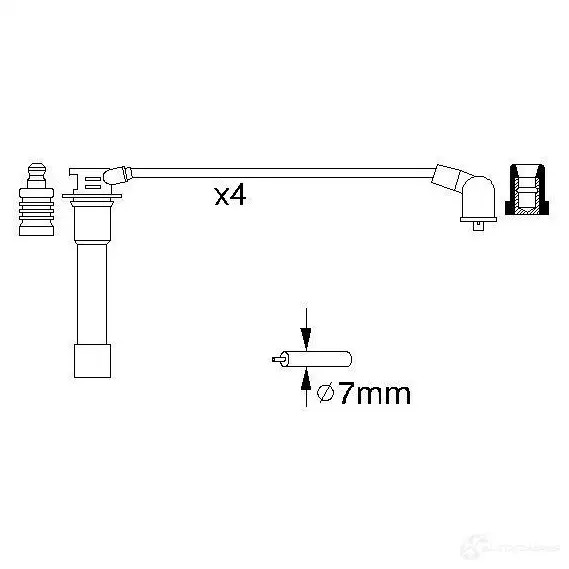 Высоковольтные провода зажигания, комплект BOSCH 0986356837 B 837 335622 ZZY351