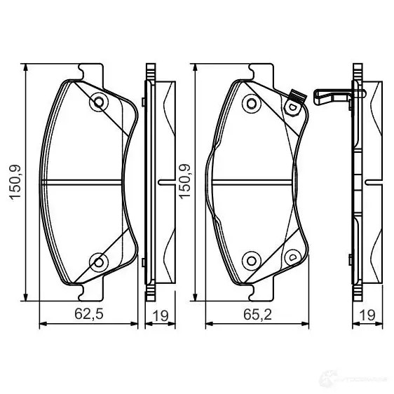 Тормозные колодки, комплект BOSCH 0986495106 342673 24203 BP1570
