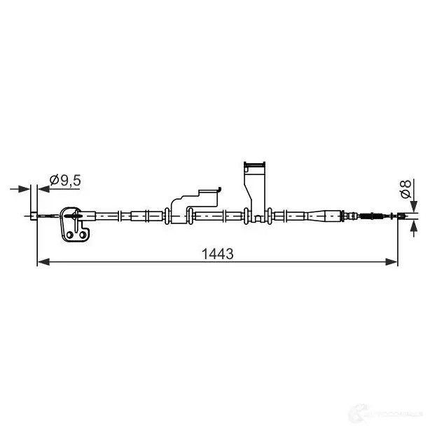 Трос ручника, стояночного тормоза BOSCH 1987482836 RY DNQ4T 1437241207