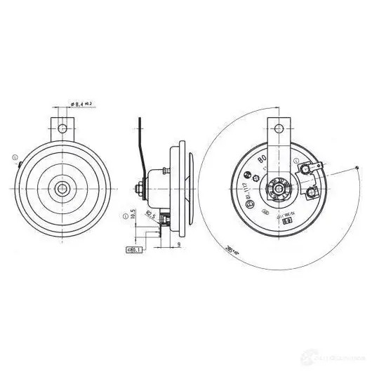 Пневматический звуковой сигнал BOSCH FC 4 365085 D5S8JIS 9320332008