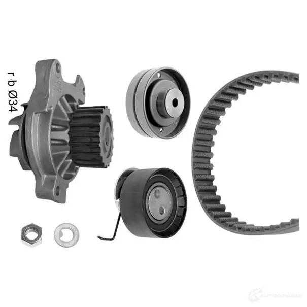 Комплект ремня грм с водяным насосом BOSCH 8876 357696 1987948876 8 876
