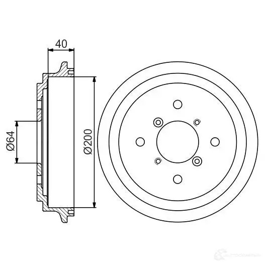 Тормозной барабан BOSCH 0986477188 338584 DB 259 C65WD