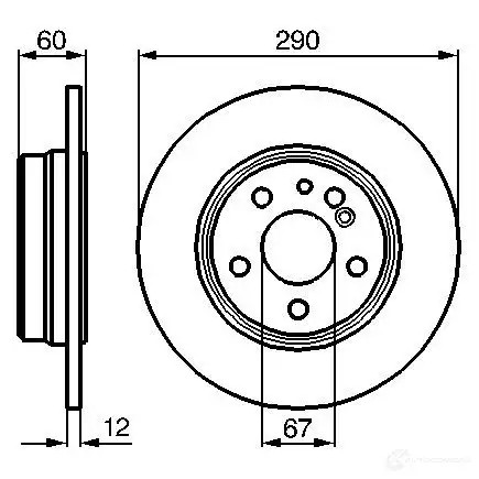Тормозной диск BOSCH BD526 339053 0986478607 E1 90 R -02C0372/0047