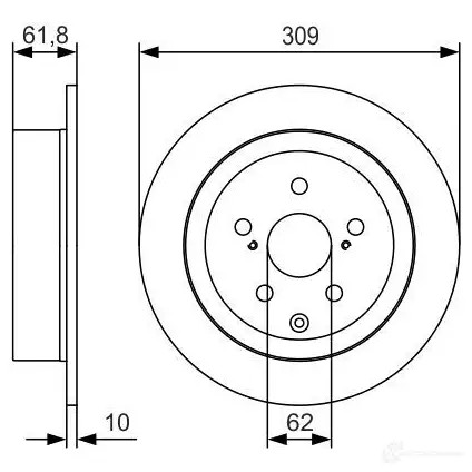 Тормозной диск BOSCH UUGHJED 0986479t04 BD180 2 340498