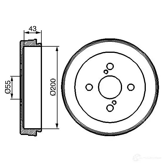 Тормозной барабан BOSCH EYEQX DB20 9 338536 0986477138