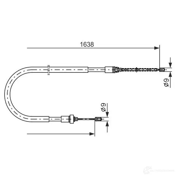 Трос ручника, стояночного тормоза BOSCH BC 448 6XA01 353709 1987477586