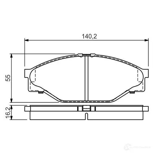 Тормозные колодки, комплект BOSCH 0986424225 21689 7205D438 336122