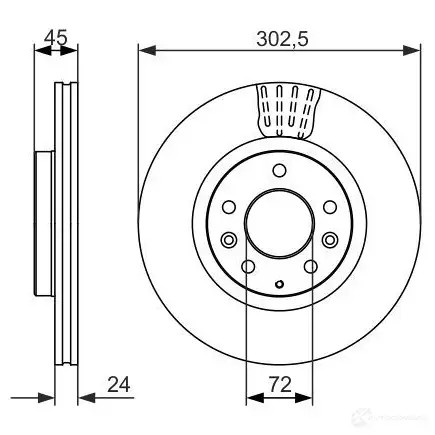 Тормозной диск BOSCH TF9VMOP BD15 34 0986479700 339908