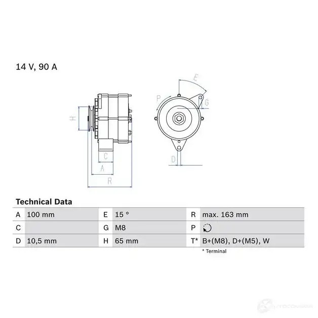 Генератор BOSCH LB5FW 332295 0986036790 367 9