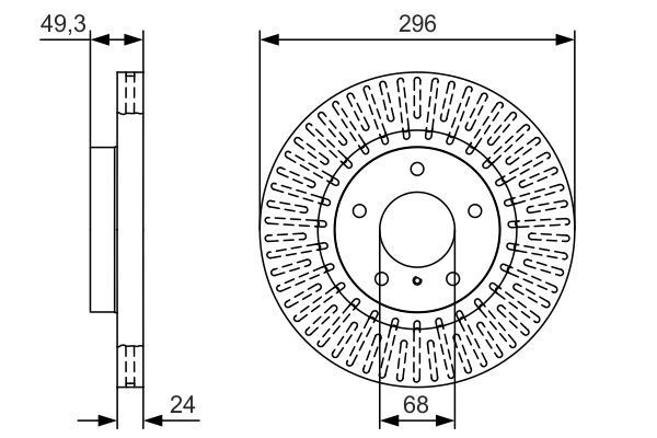 Тормозной диск Bosch E1 90R-02C0074/0664 BD1843 340529 0 986 479 T44