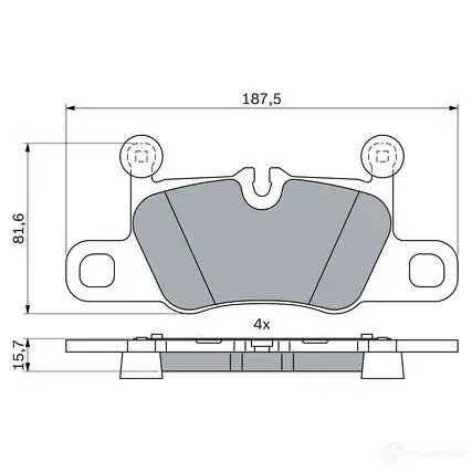 Тормозные колодки, комплект BOSCH 2MQY 3L1 1438405670 0986424971