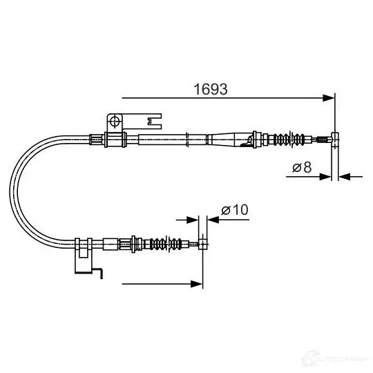 Трос ручника, стояночного тормоза BOSCH 2W8F24O 1987477917 354003 BC6 97