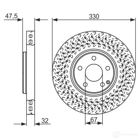 Тормозной диск BOSCH 8Y8XTJQ 339586 0986479334 B D1185