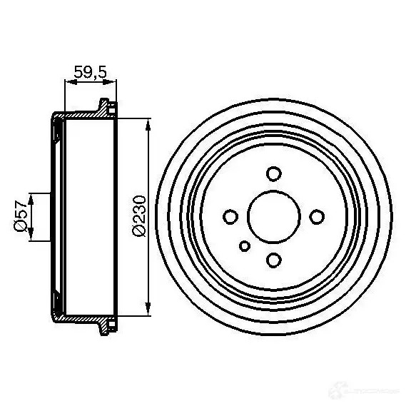Тормозной барабан BOSCH H4THS DB10 1 338459 0986477022