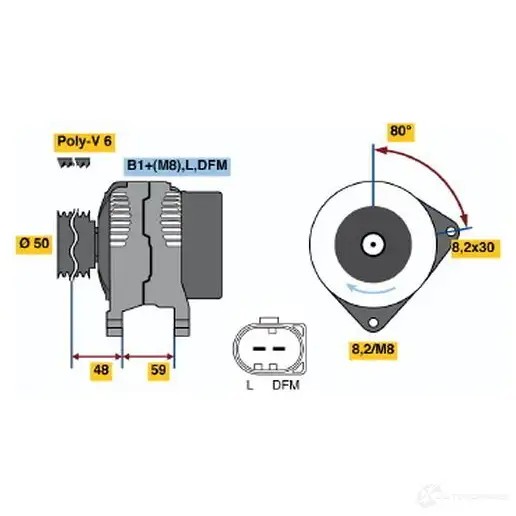 Генератор BOSCH 332899 U4E9EBB 0986045310 453 1