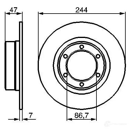 Тормозной диск BOSCH 338714 BD 49 0986478050 WBB0G8Y
